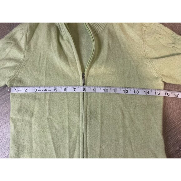 Caslon Light Green Mock Neck 1/4 Zip Long Sleeve Cashmere Sweater Sz XS - Picture 6 of 9